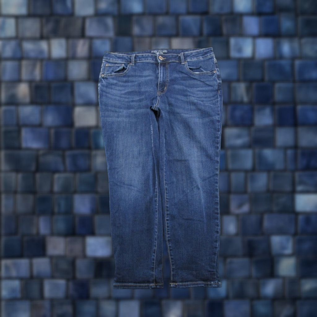 Vintage Maurices Women's High Rise Blue Stretch Denim Jeans Size 18 Size 40" / US 18 - 1 Thumbnail