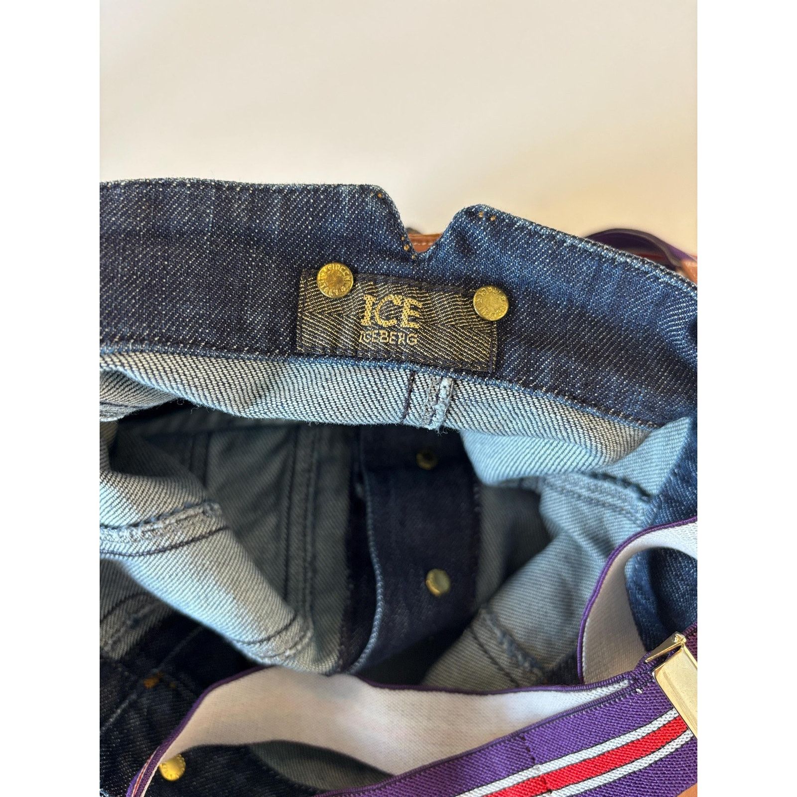 Iceberg Vintage Iceberg Denim Suspender Skirt Dress 90s Overall Size S / US 4 / IT 40 - 8 Thumbnail