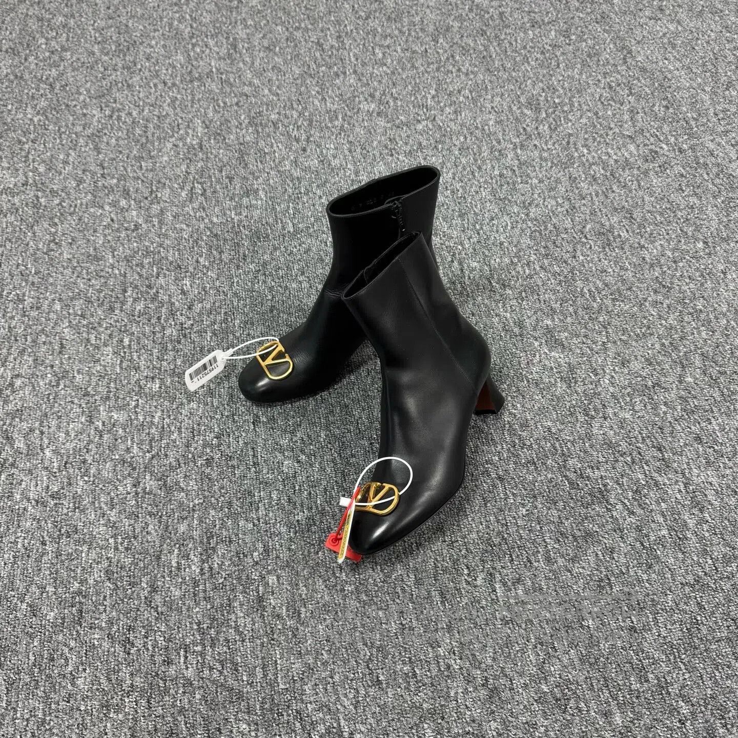 Valentino Valentino Gold buckle; black pointed-toe; high-heeled shor Size US 9 / IT 39 - 1 Thumbnail