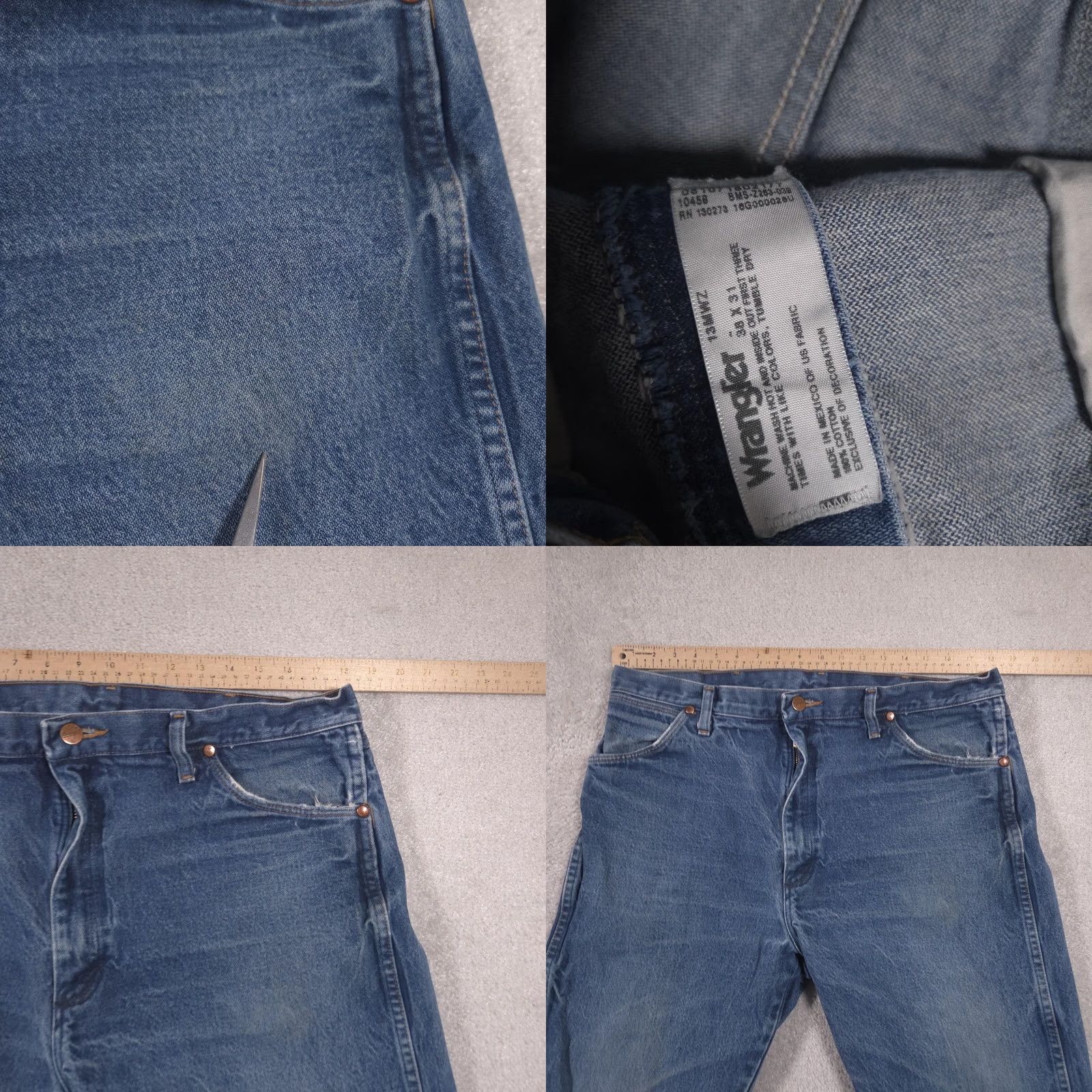 Wrangler Wrangler Jeans 38x31 13MWZ Cowboy Cut Denim Straight Mens 36x30 Blue Medium Wash Pockets Zip Fly Cowboy Western Workwear Size US 38 / EU 54 - 8 Thumbnail