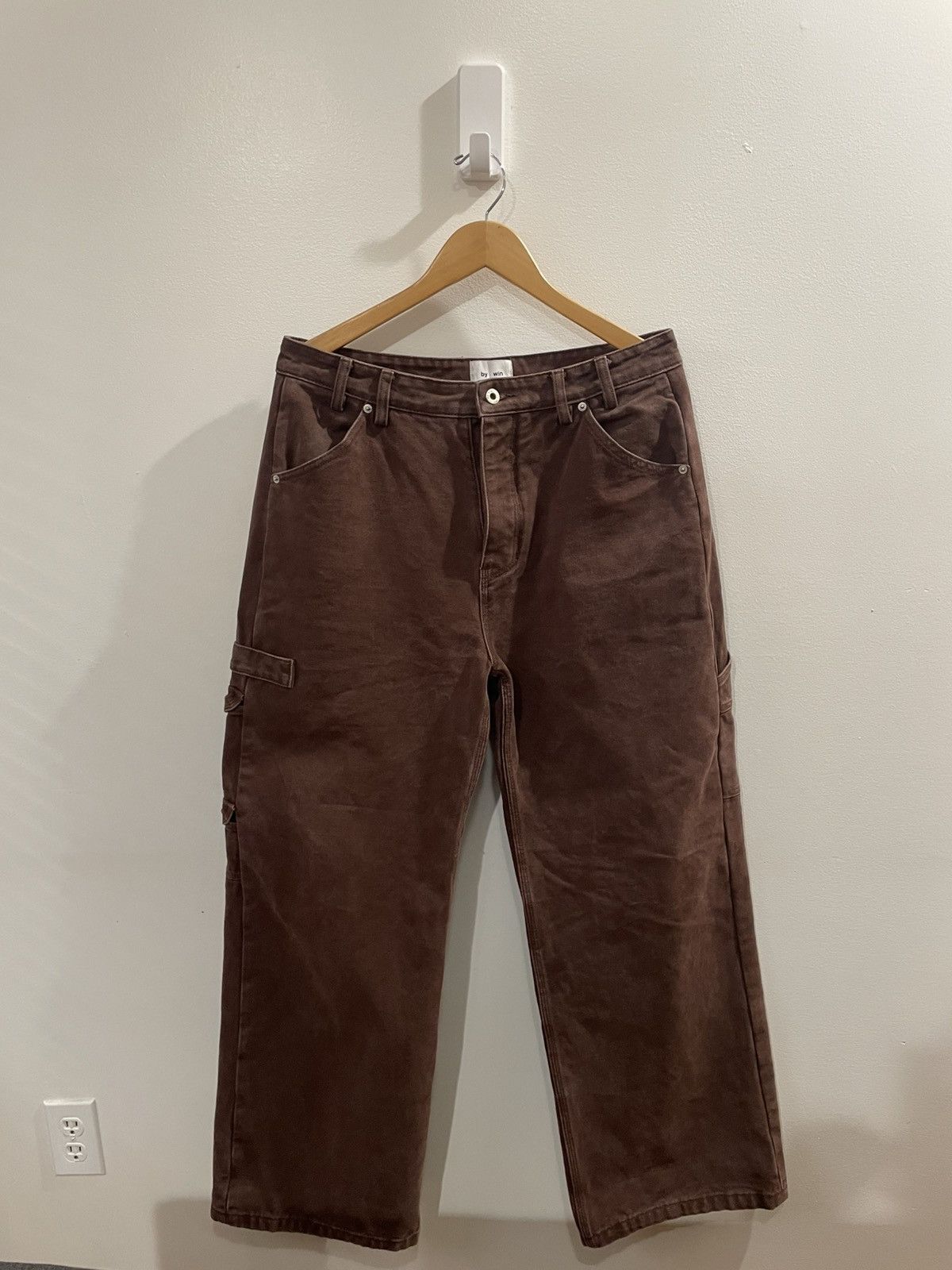 Yuremane Bywin Brown Canvas Pants Size US 34 / EU 50 - 1 Thumbnail
