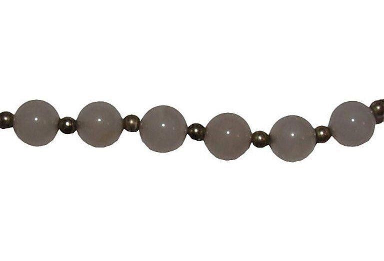 Handmade Rose Quartz Silver Plated Bead Necklace Size ONE SIZE - 5 Thumbnail