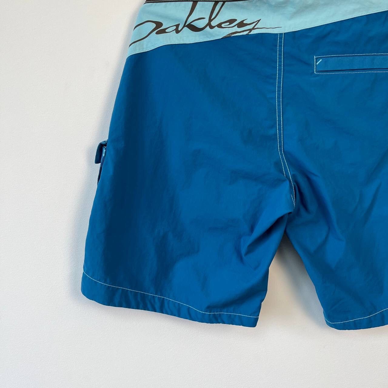 Oakley Vintage Blue Oakley Shorts Big Logo Swimwear Surfing Style Size US 33 - 12 Thumbnail