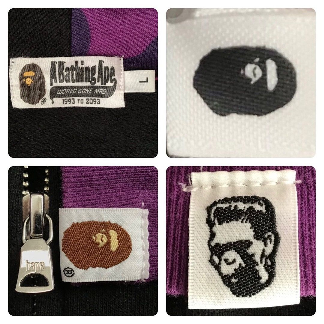 BAPE × Purple camo shark full zip hoodie a bathing ape