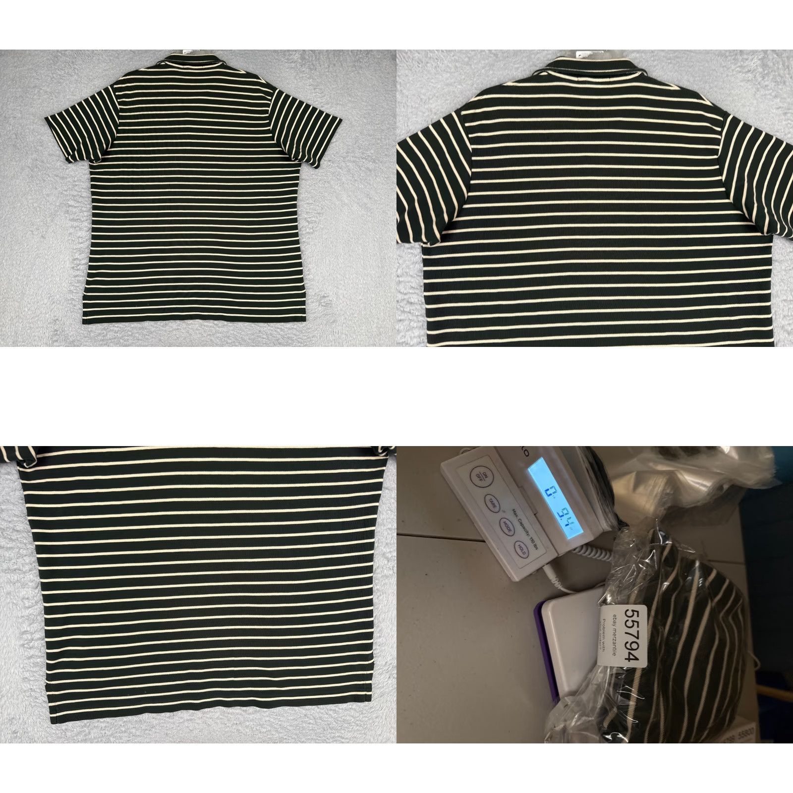 Ralph Lauren VINTAGE Ralph Lauren Polo Shirt Men XL Green Stripe Cotton Golf Shirt Size US XL / EU 56 / 4 - 9 Thumbnail
