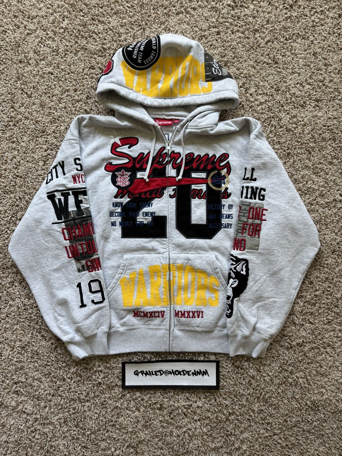 Supreme IDGAF Zip Up Hooded Sweatshirt | Grailed
