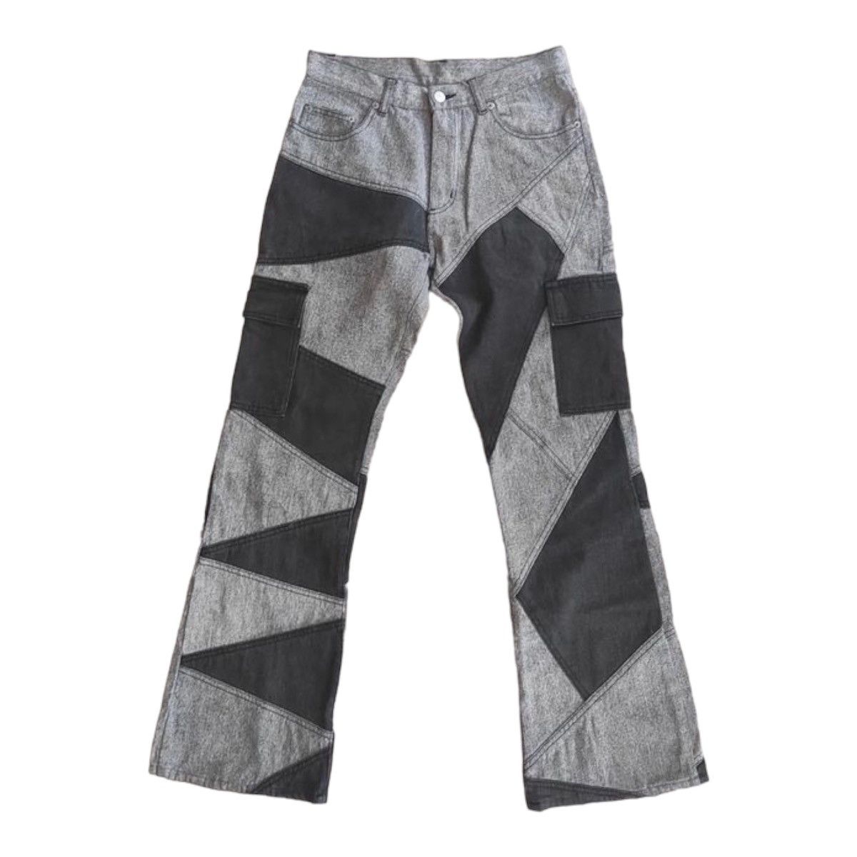Vintage Berning Sho Patchwork Cargo Flare Denim Pants