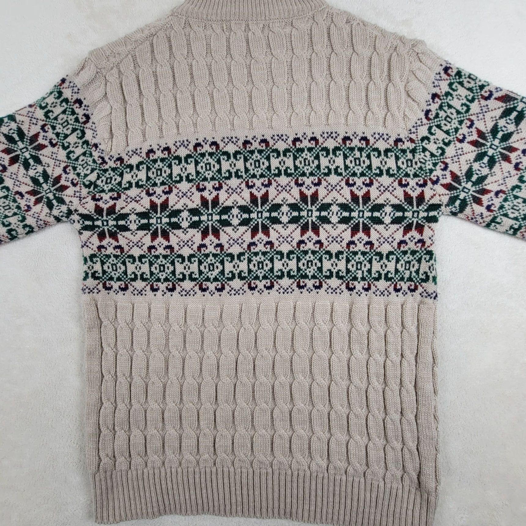 Vintage VINTAGE Mervyns Men's Collection Beige Snowflake Nordic Acrylic Sweater M Beige 1980s Mens Regular Size M Size US M / EU 48-50 / 2 - 3 Thumbnail
