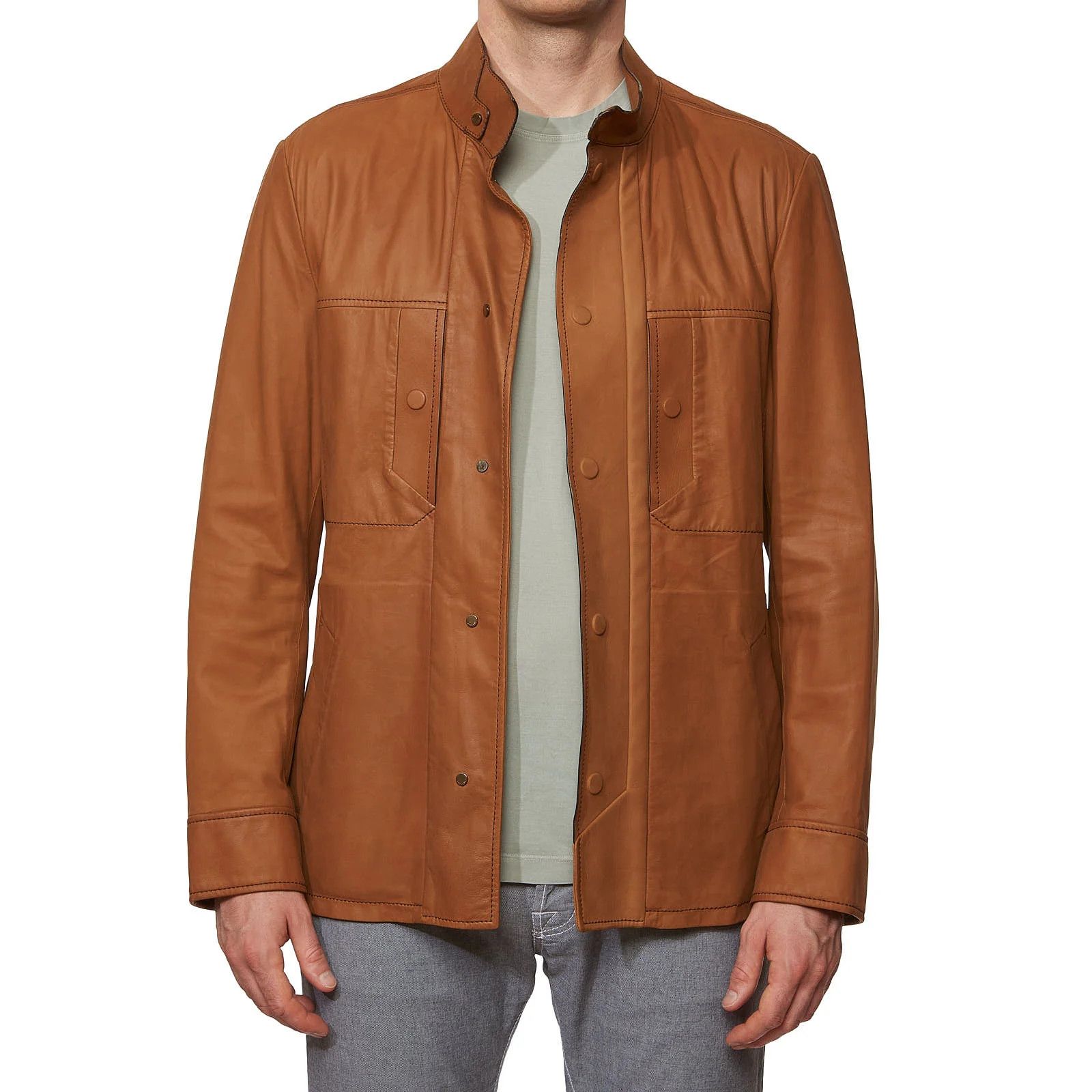 Berluti BERLUTI Paris Cognac Calfskin Leather Jacket Size US M / EU 48-50 / 2 - 4 Thumbnail