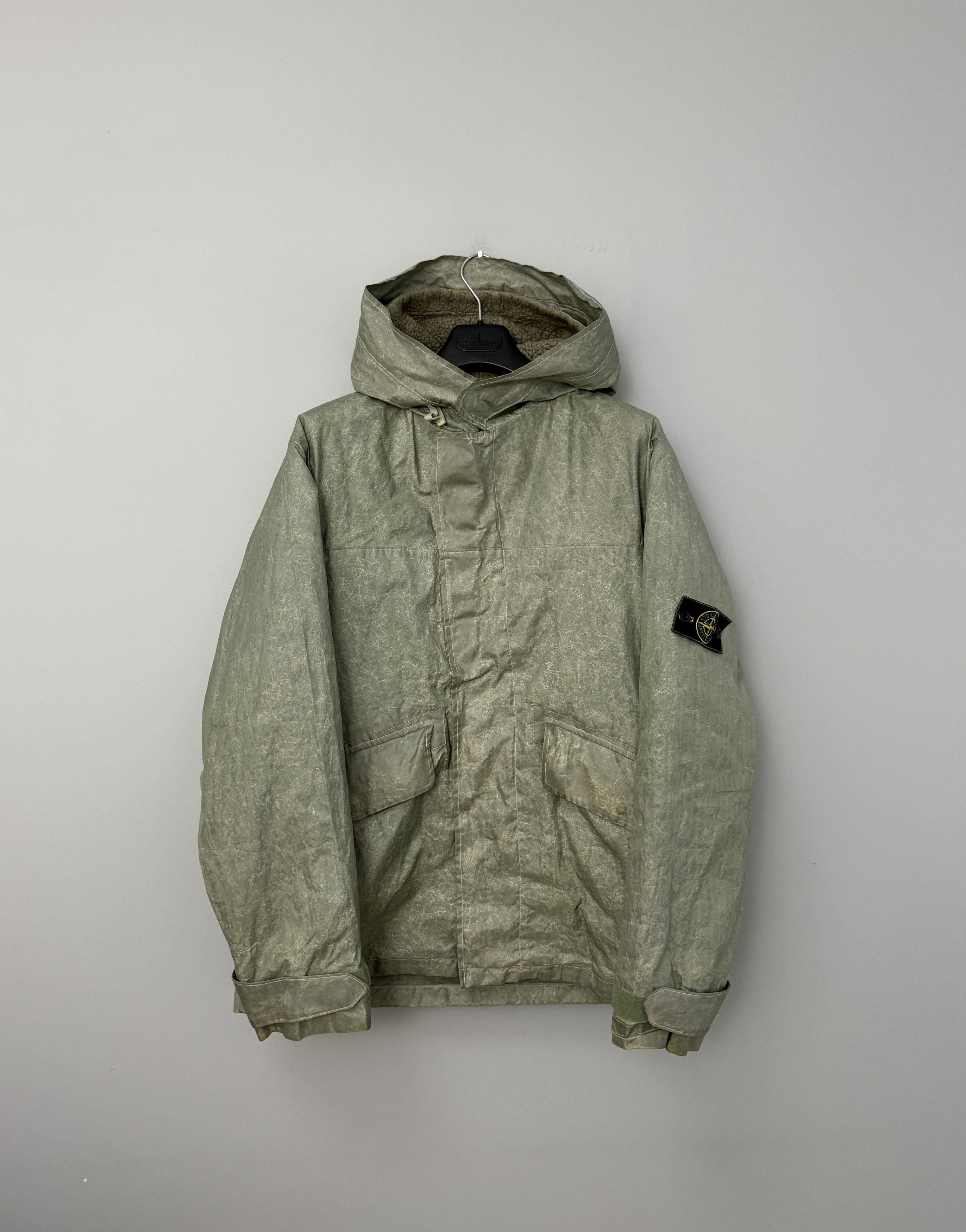 Pre-owned Stone Island 2001  Jacket Laminate Webbing Nylon Size L In Gray