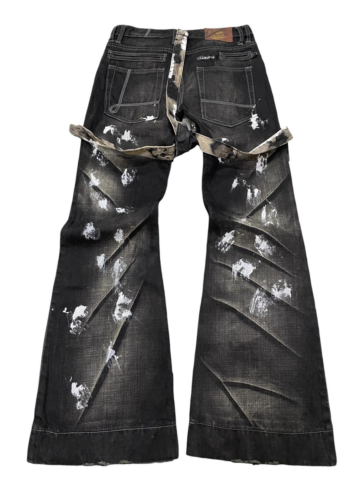 Luxuria Japan Flared Wide Leg Loose Laser Wash Man Jeans