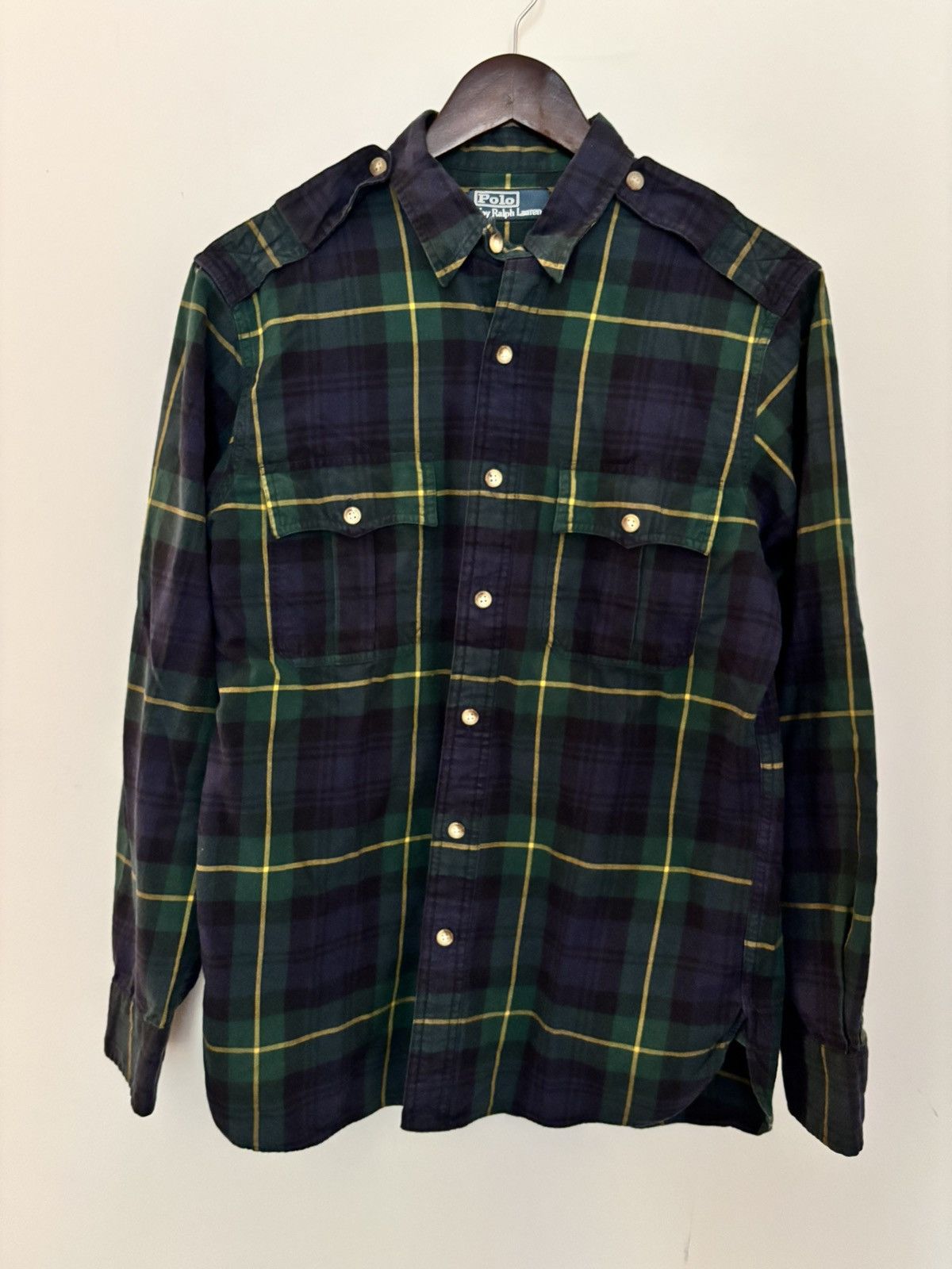 Polo Ralph Lauren Vintage Polo Ralph Lauren Blackwatch Plaid Button Up Shirt Size US M / EU 48-50 / 2 - 1 Thumbnail