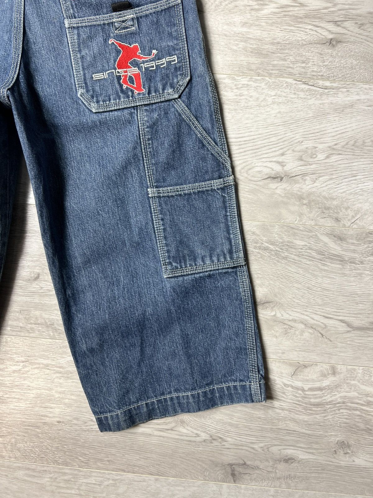 Japanese Brand × Rap Tees × Vintage Vintage Download Long Denim Shorts With Logo Carpenter Jeans Size US 28 / EU 44 - 3 Thumbnail