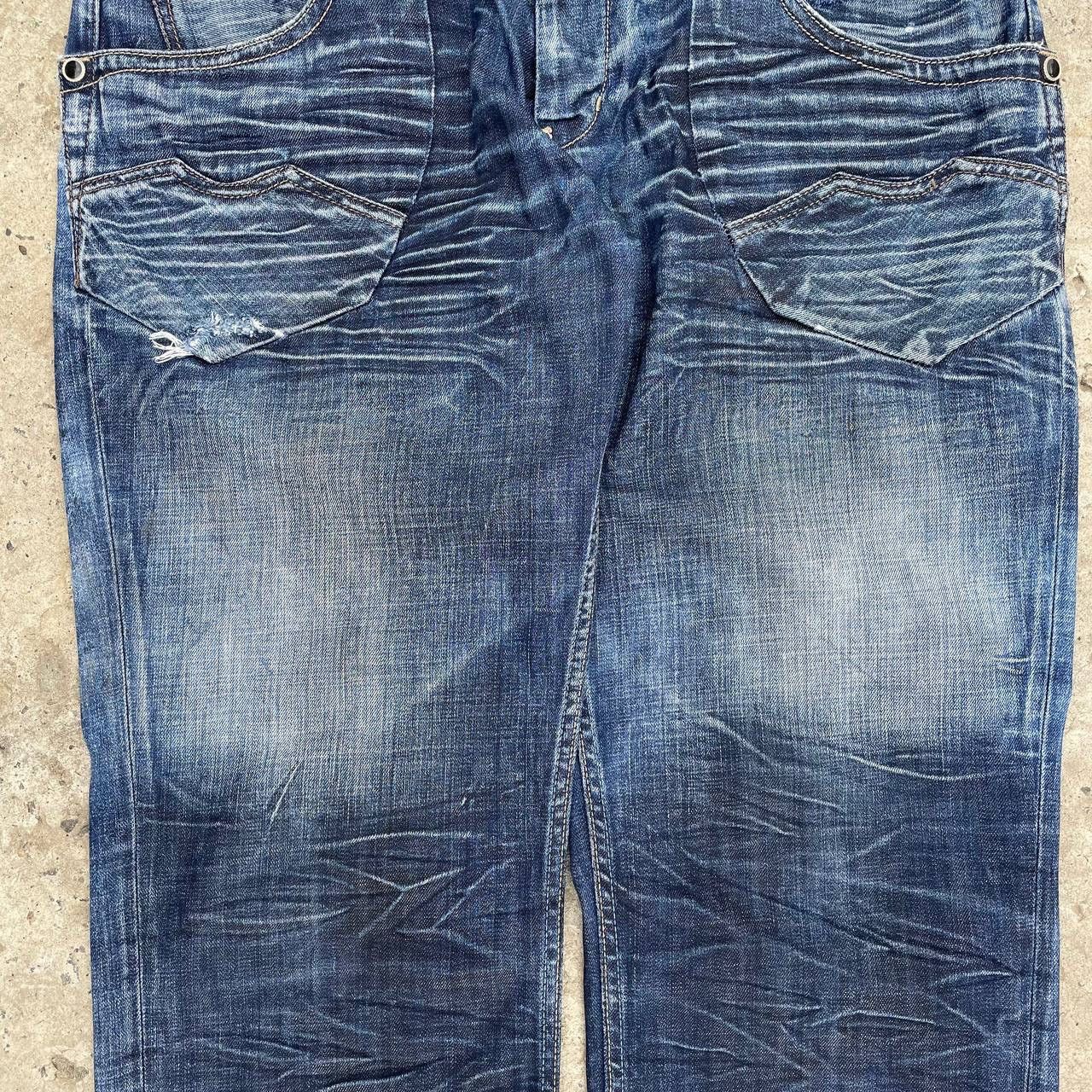 Le Grande Bleu (L.G.B.) VTG Japanese Style Crazy 🤯 Mr.Bright Jeans Baggy Rap Custom Size US 36 / EU 52 - 7 Thumbnail