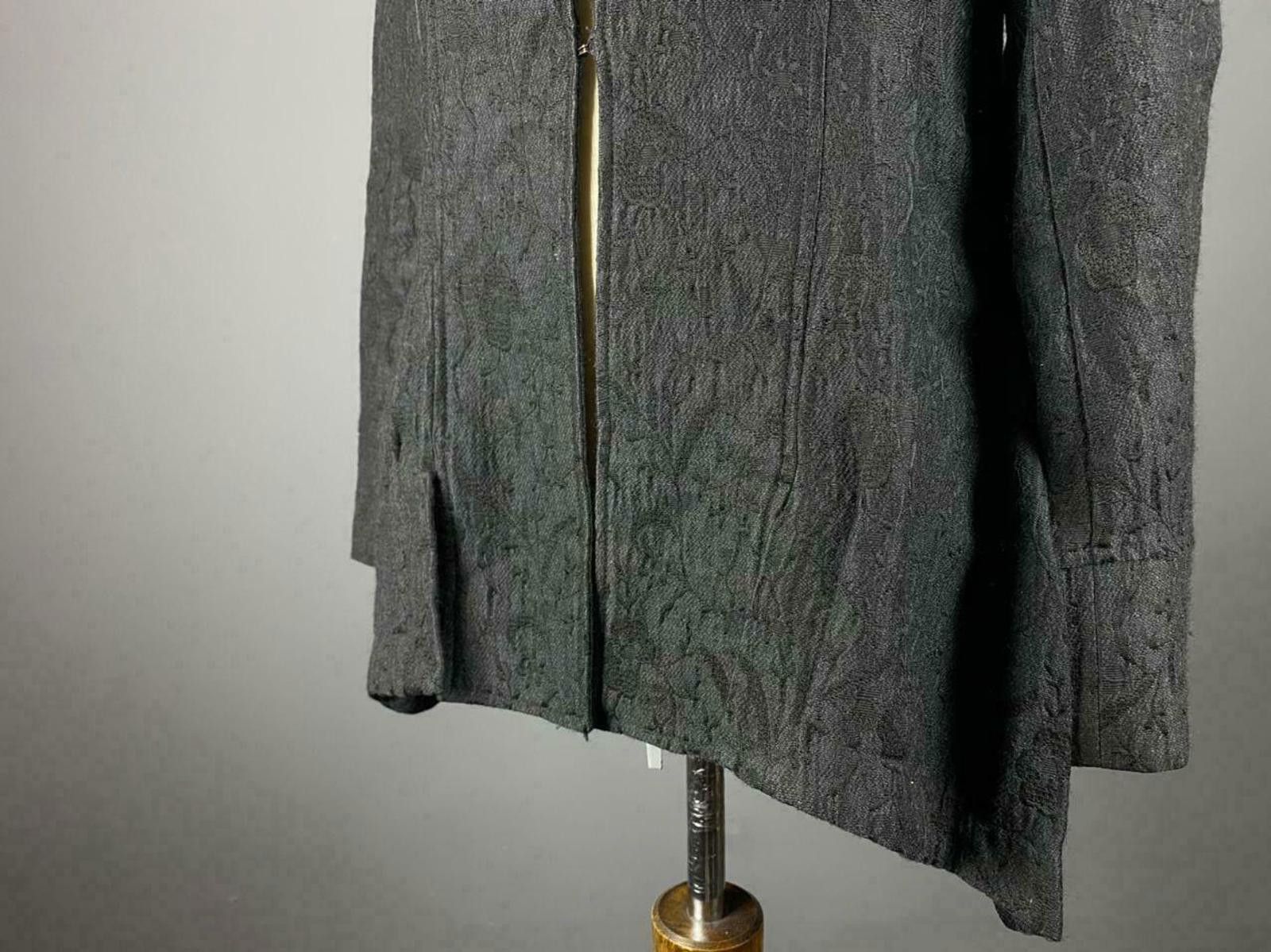 Designer Ladies Sarah Pacini Black Wool Coat Jacket Size 3 Size L / US 10 / IT 46 - 3 Thumbnail