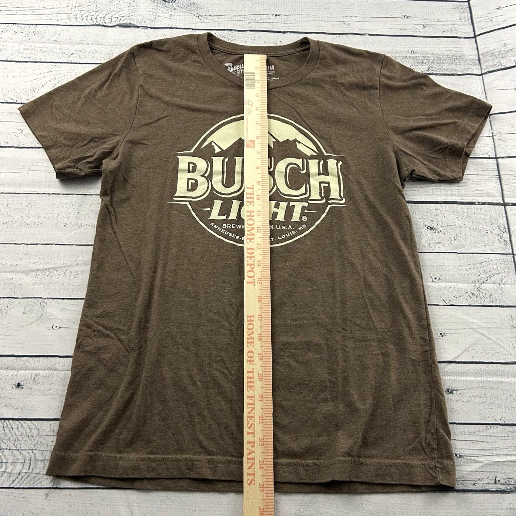 Vintage Busch Light Brew City Short Sleeve T Shirt Mens M Brown City Shirt Size US M / EU 48-50 / 2 - 3 Thumbnail