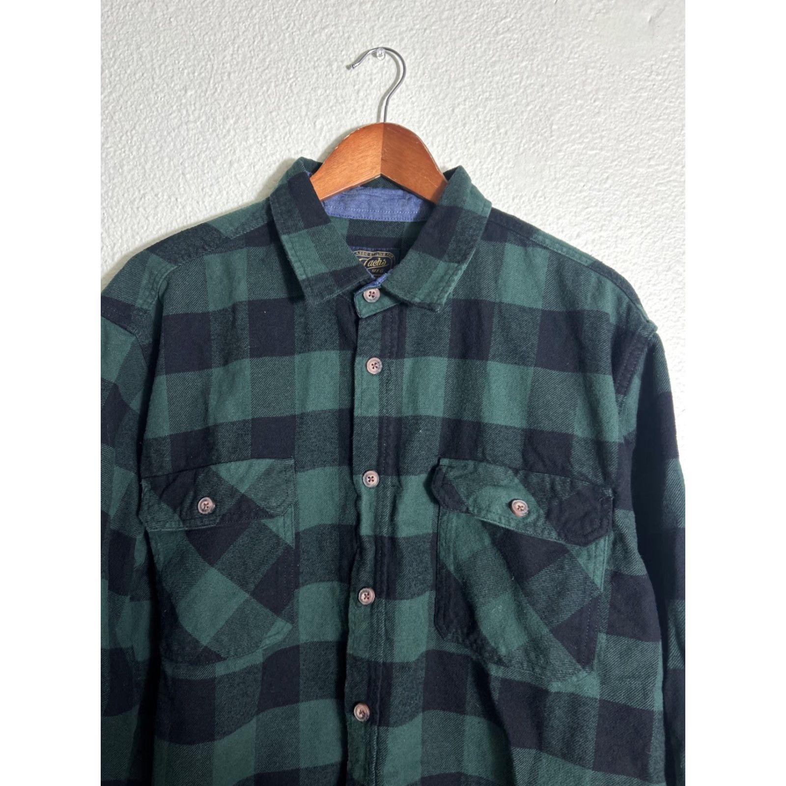 Vintage JACHS Flannel Shirt Mens 2XL Green Navy Plaid Heritage Long Sleeve Button Up Size US XXL / EU 58 / 5 - 3 Thumbnail