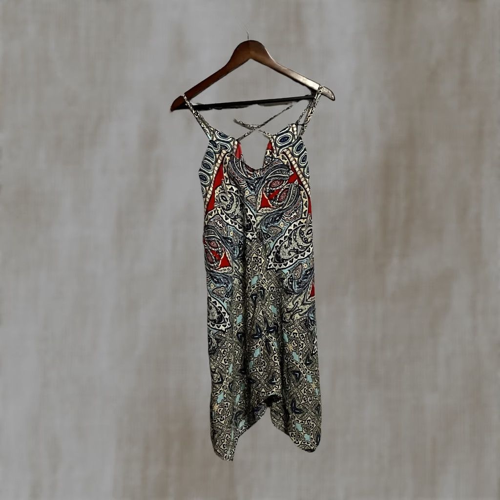 Wrangler VINTAGE Wrangler Women's Dress Sleeveless Midi Paisley Print Bohemian Blue M Medium Women's dress Sleeveless Paisley Bohemian Wrangler Vintage US Made Size M / US 6-8 / IT 42-44 - 1 Thumbnail