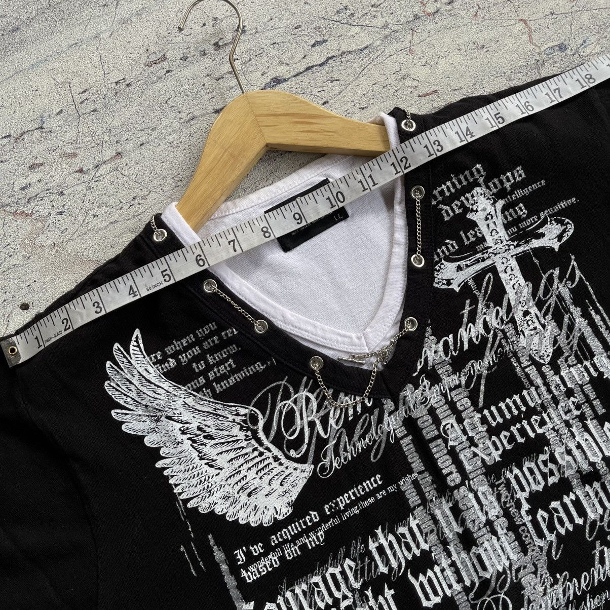 Japanese Brand Y2K collins wings cross tee “punk style” Size US L / EU 52-54 / 3 - 10 Thumbnail