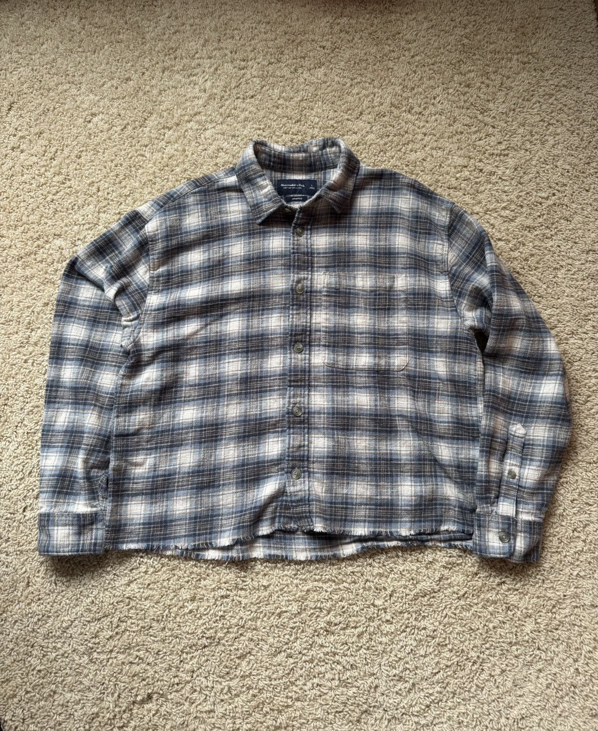 Abercrombie & Fitch Men’s Cropped Flannel Size US L / EU 52-54 / 3 - 1 Thumbnail