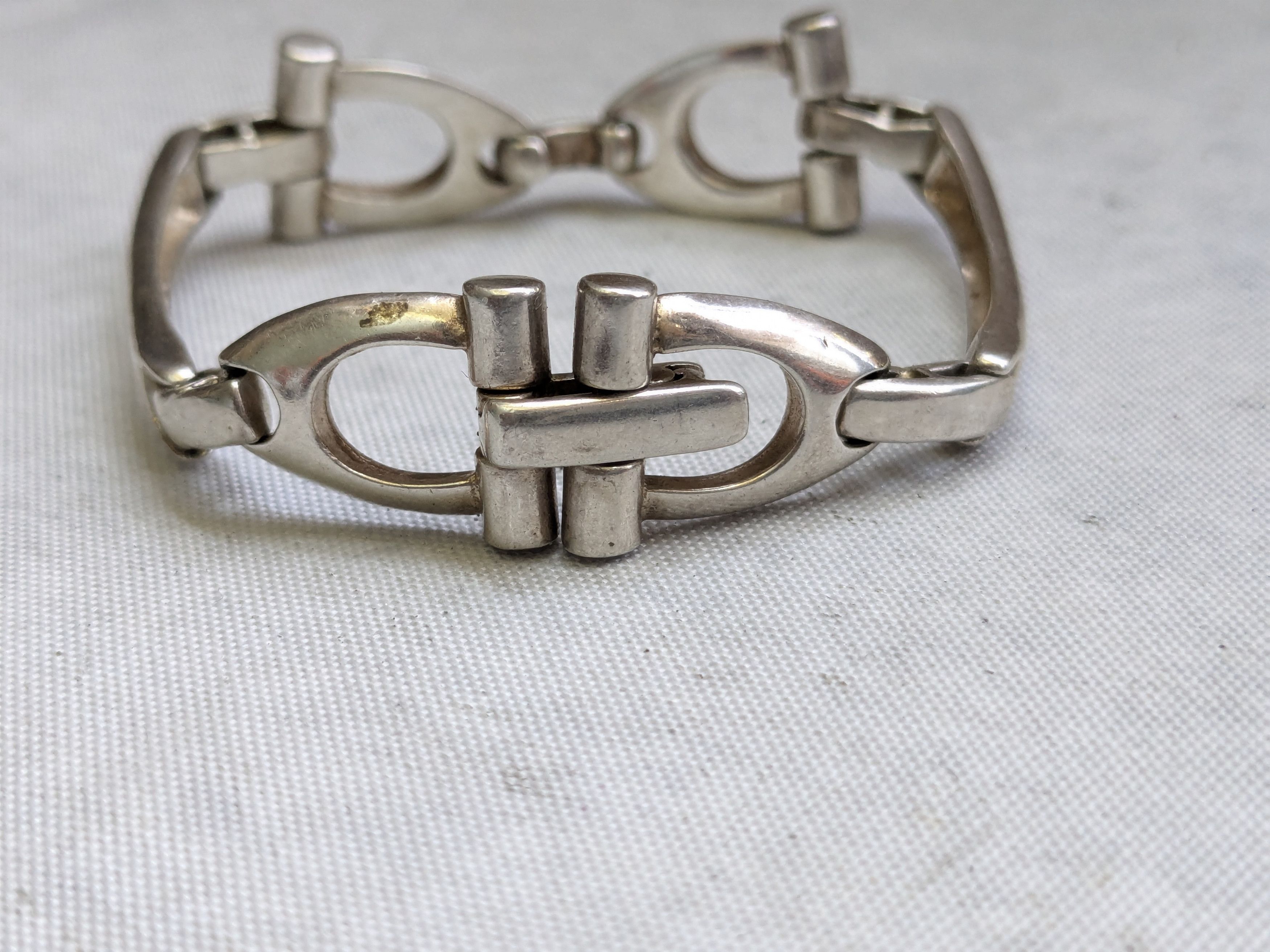 Jewelry Vintage Sterling Silver Bracelet Equestrian 6.75" Size ONE SIZE - 4 Thumbnail