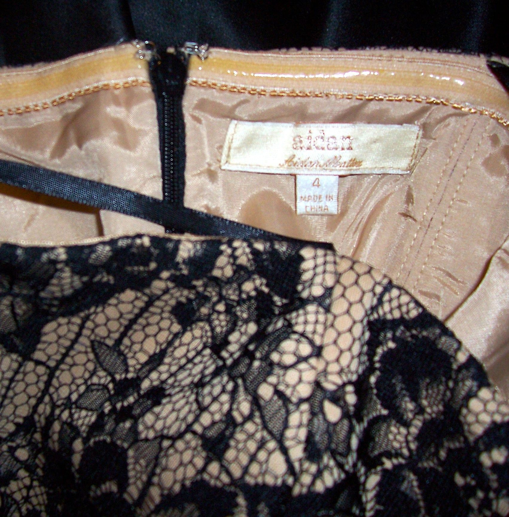 Other Aidan Mattox Black Beige Floral Lace Dress 4 Size S / US 4 / IT 40 - 8 Thumbnail