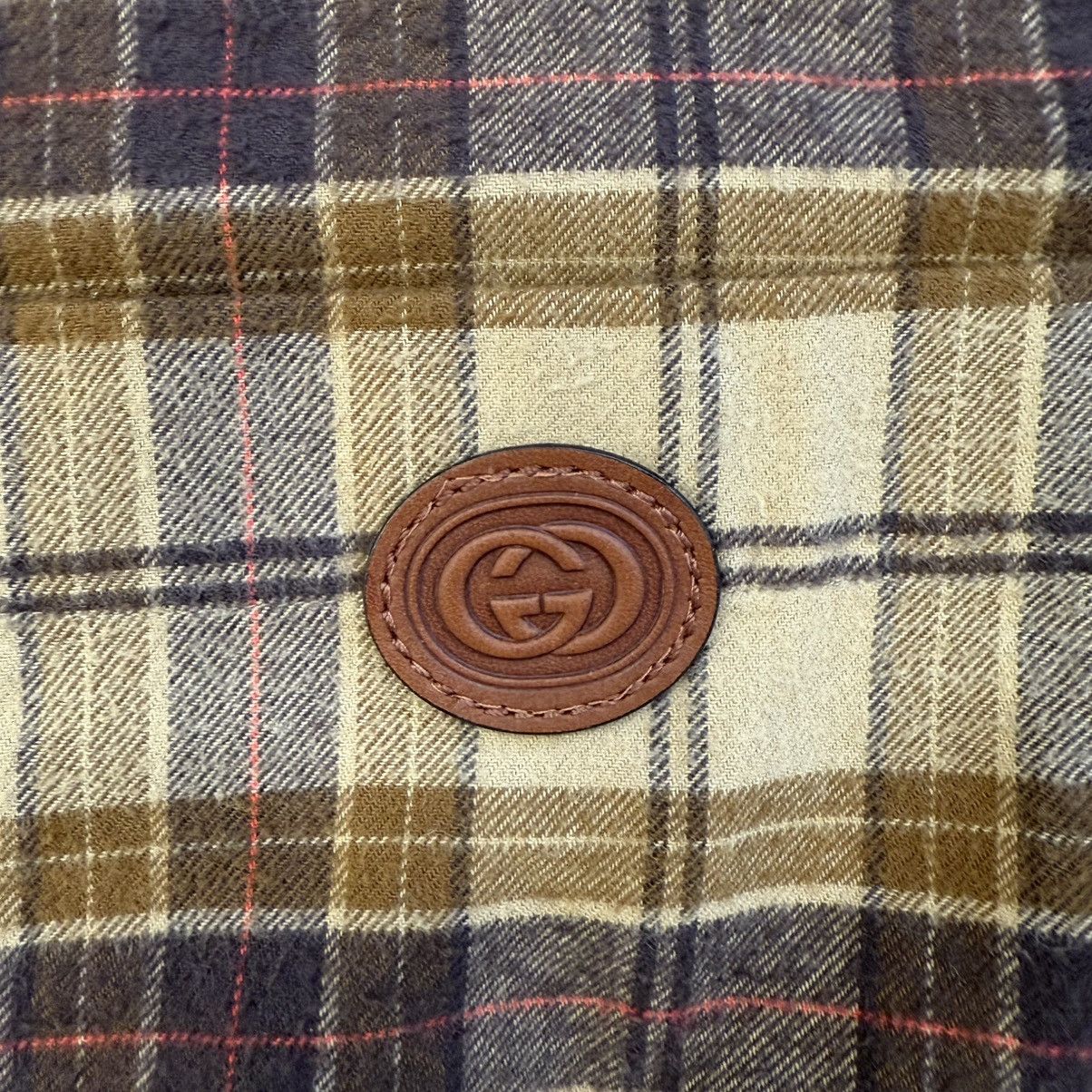 Gucci Gucci G Logo Plaid Long Sleeve Shirt Size XL (52) Size US XL / EU 56 / 4 - 3 Thumbnail