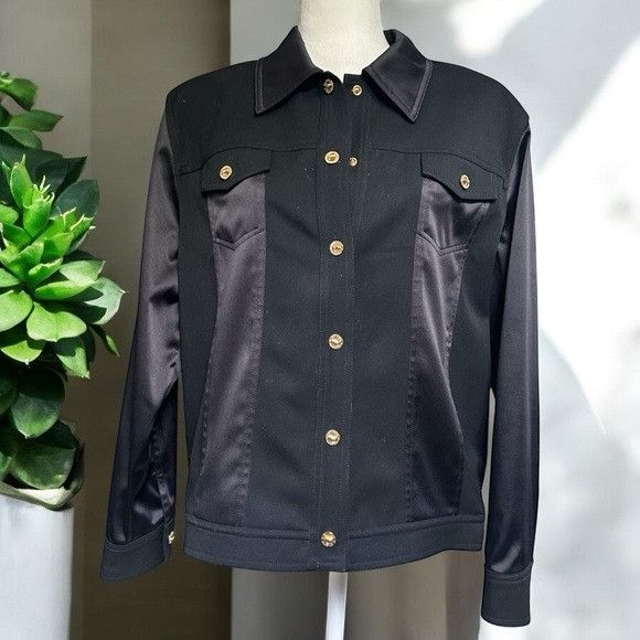 St. John St. John by Marie Gray Black Snap Button Women’s Blazer Jack Size L / US 10 / IT 46 - 1 Thumbnail