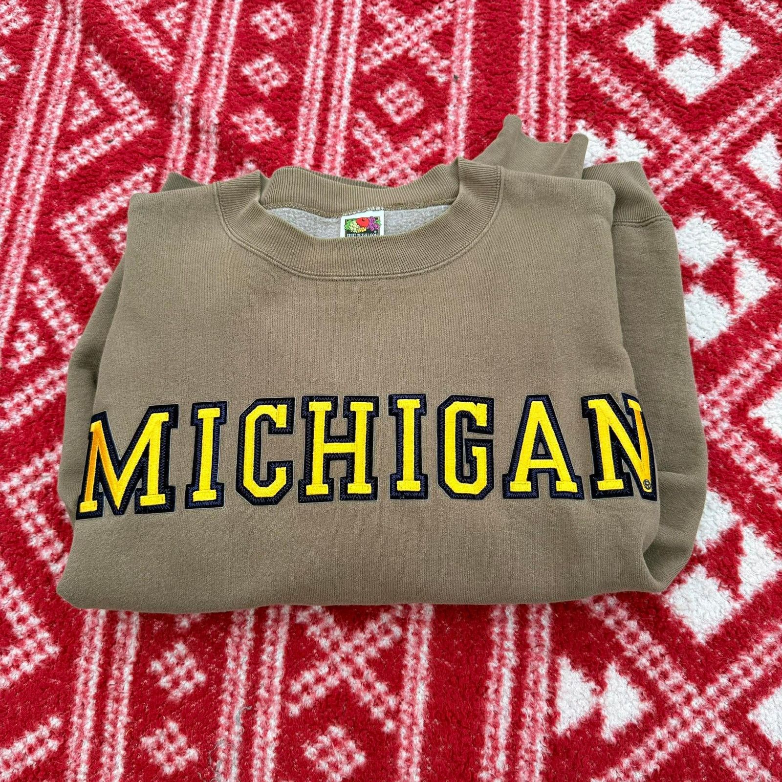 Fruit Of The Loom Vtg 90s Michigan Wolverines Sweatshirt Large Size US L / EU 52-54 / 3 - 1 Thumbnail