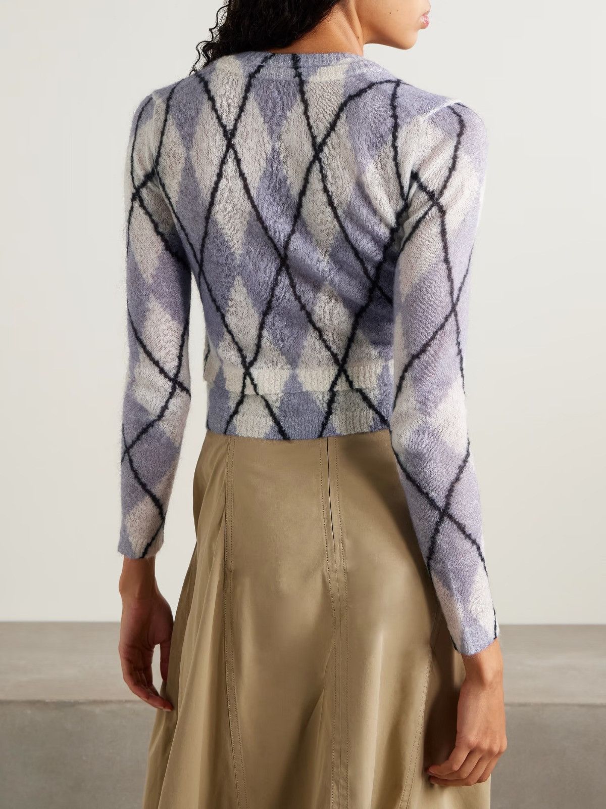 Acne Studios o1tko10526 Layered Argyle Mahair Cardigan in Multicolor Size S / US 4 / IT 40 - 2 Thumbnail