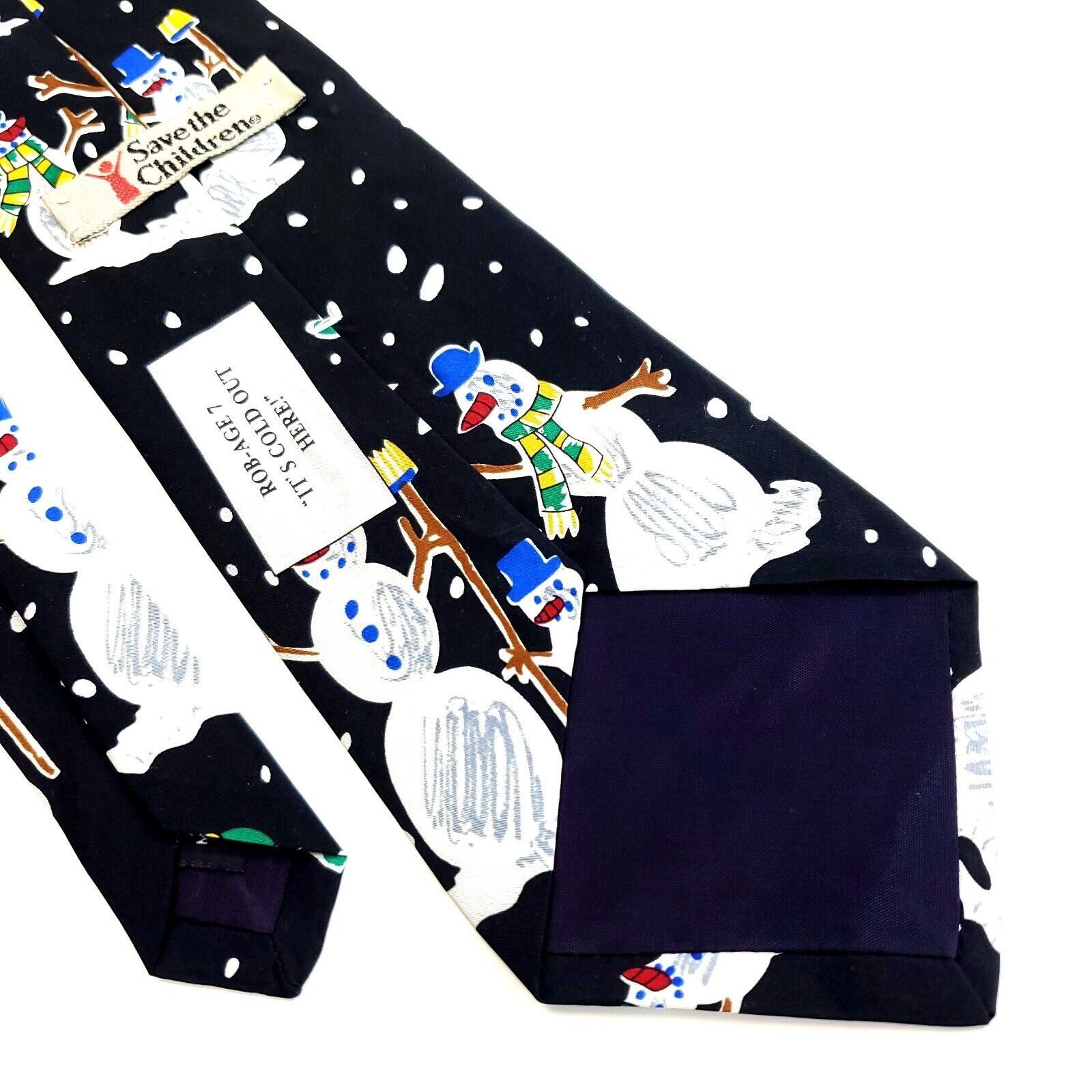 Designer Save The Children "It's Cold Out Here" Snowman Black Print S Size ONE SIZE - 6 Thumbnail