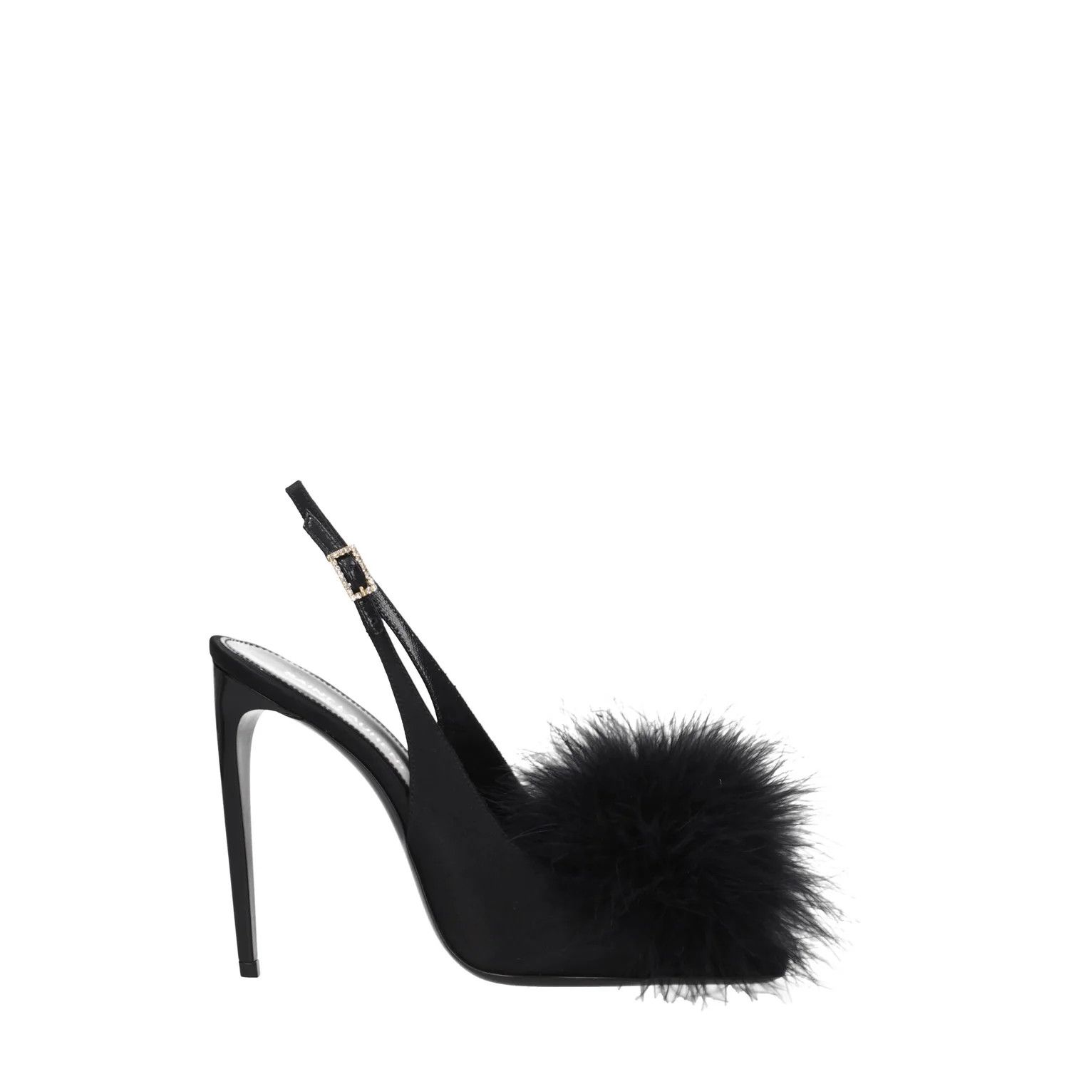 Saint Laurent Paris ob1o1e1124 Satin Sandals in Black Size US 8.5 / IT 38.5 - 1 Thumbnail