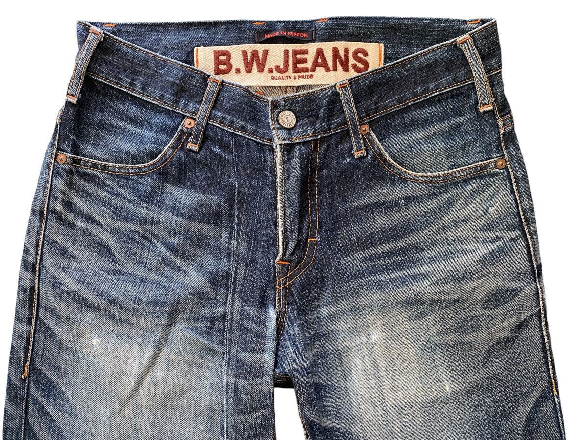 Japanese Brand × Vintage 🔥FLARE🔥Nippon Vintage Blue Way BW Distressed Jeans Size US 32 / EU 48 - 3 Thumbnail