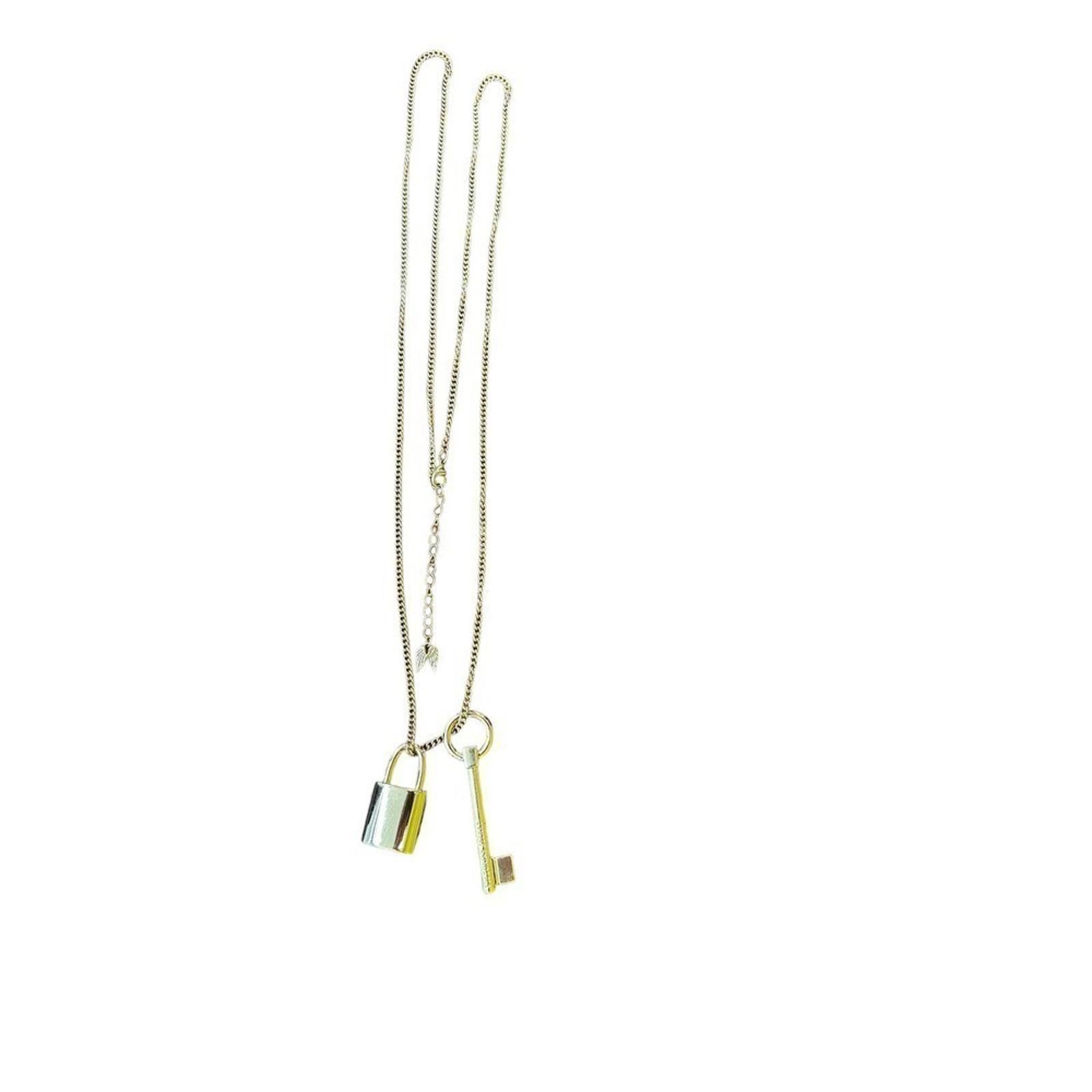 Designer Victoria Secret Lock & Key Long Pendant Necklace Size ONE SIZE - 1 Thumbnail