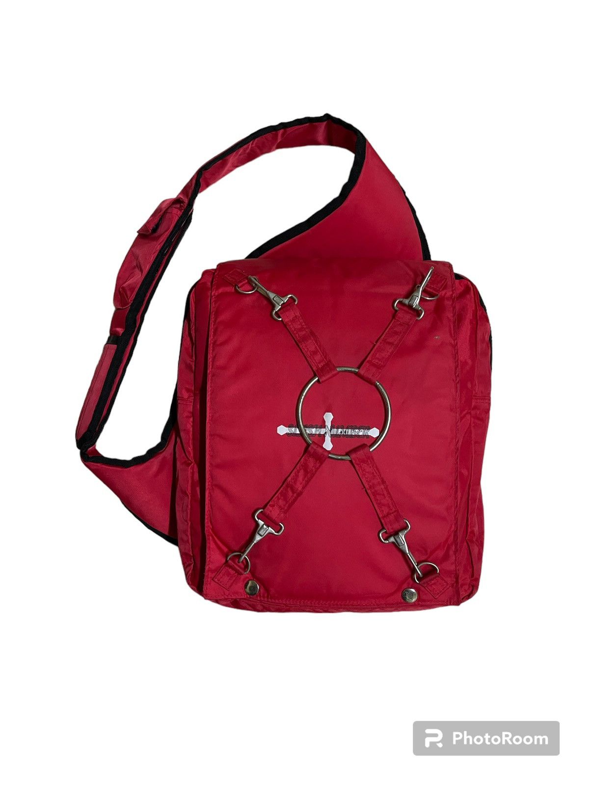 Slash Number Bondage Backpack Crossbody Bag