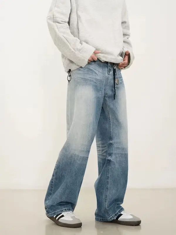Vintage loose washed faded baggy gradient jeans Size US 32 / EU 48 - 2 Thumbnail
