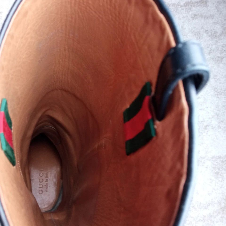 Gucci Black Leather Riding Boots with G Strap Size US 7 / IT 37 - 11 Thumbnail