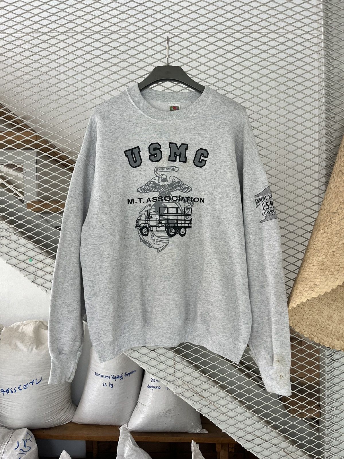 Vintage Vintage USMC Semper Fidelis M.T. association Sweater Shirt Size US XL / EU 56 / 4 - 2 Thumbnail