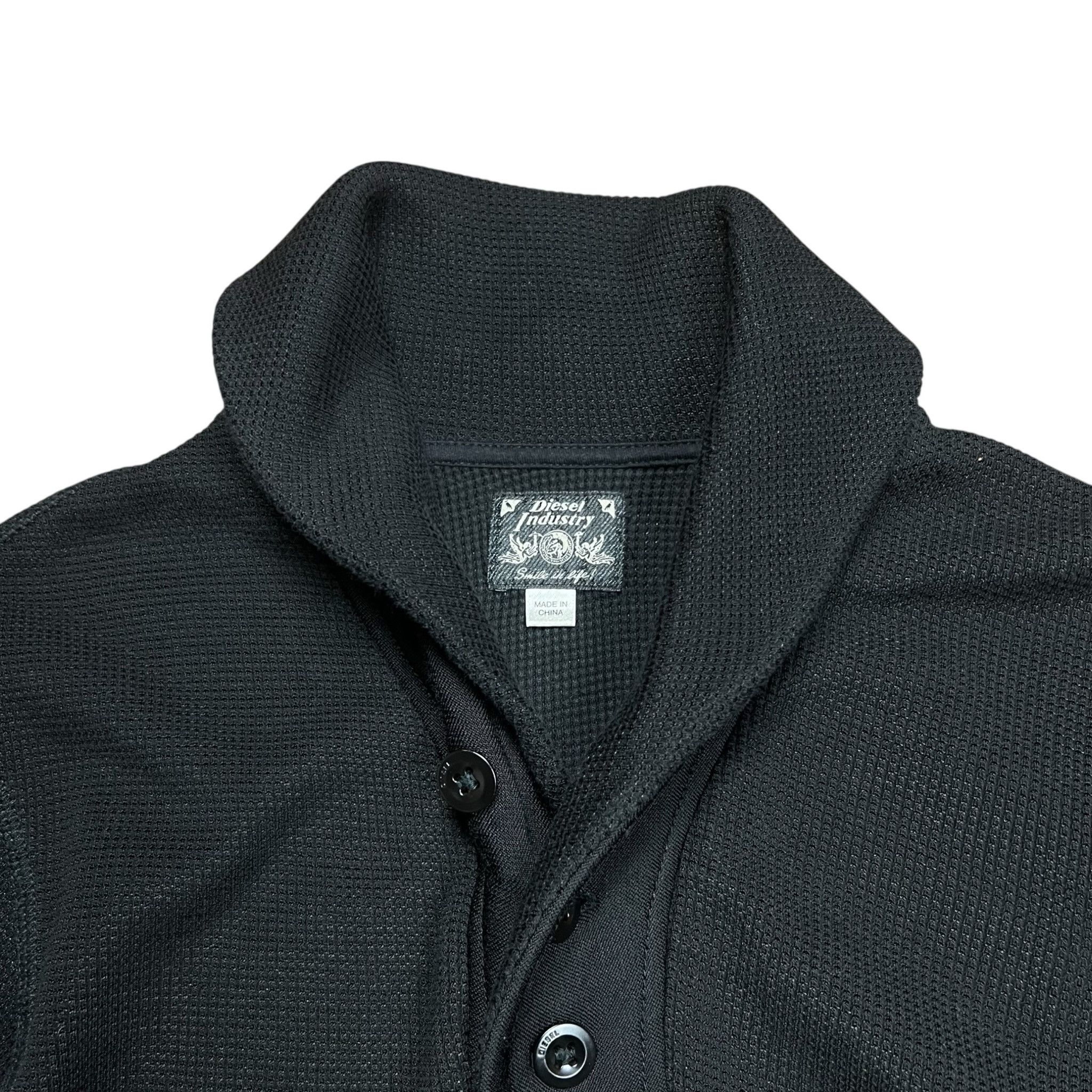 Diesel Diesel Waffle Knit Shawl Collar Henley Sweater - M Size US M / EU 48-50 / 2 - 2 Thumbnail