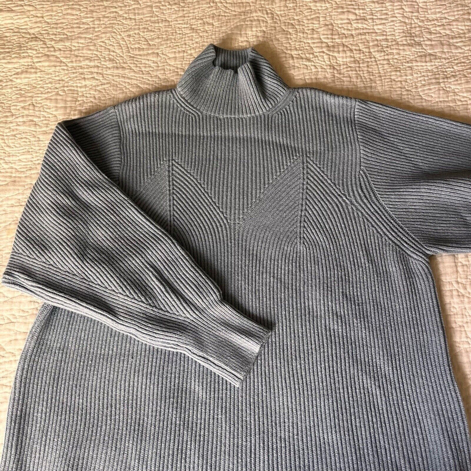 Zara Zara Womens Long Sleeve Turtleneck Midi Sweater Dress Blue S Size L / US 10 / IT 46 - 3 Thumbnail