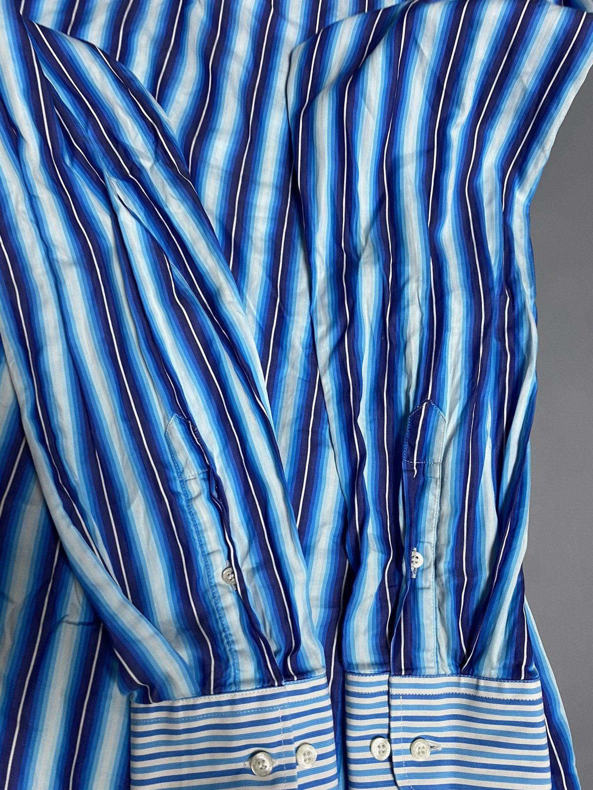 Etro Etro Mens Striped Cotton Dress Shirt Long Sleeve Italy Sz 41 Size US L / EU 52-54 / 3 - 23 Thumbnail