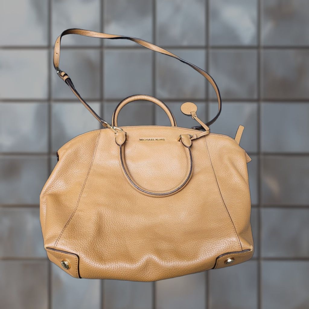 Vintage? No. Michael Kors Bag Womens Large Brown Leather Satchel Shoulder Crossbody Purse