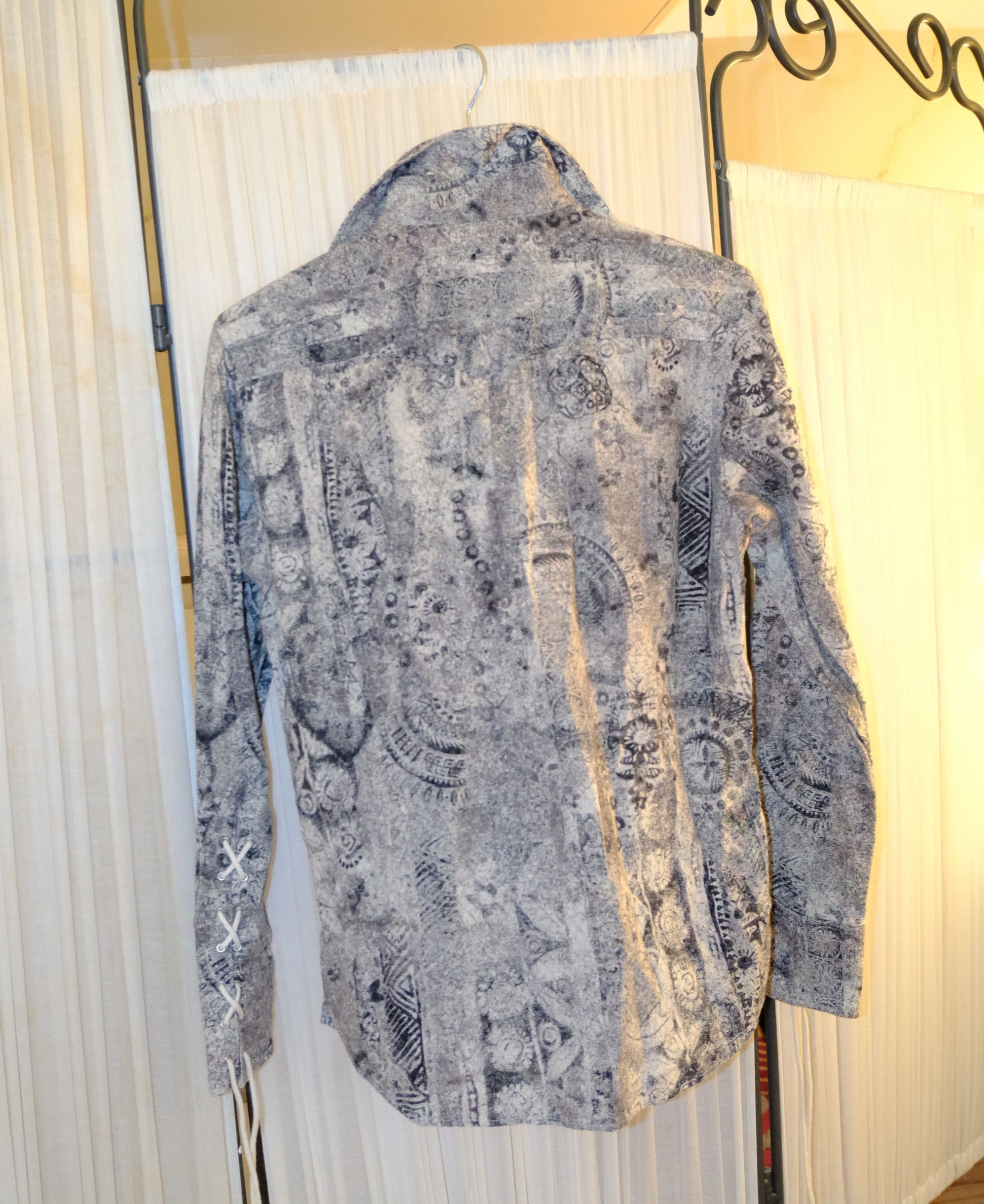 Tornado Mart Tornado mart textured lace up shirt | Grailed