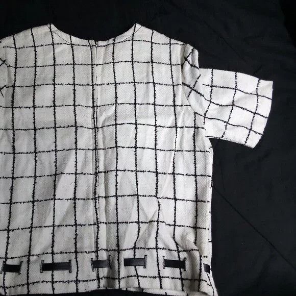 Other Vintage 60s Check Blouse Top Waist Belt Size M / US 6-8 / IT 42-44 - 5 Thumbnail