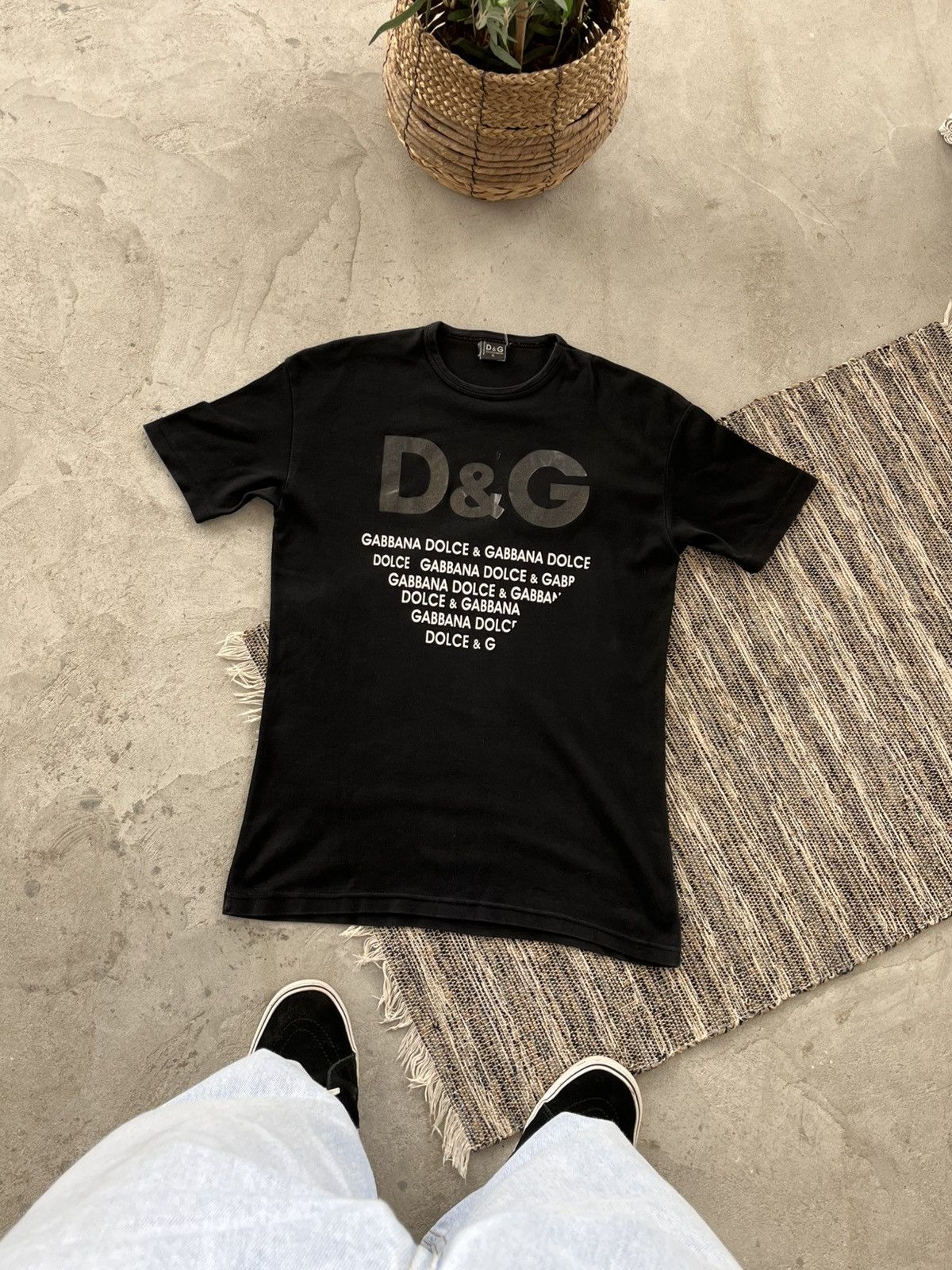 Dolce & Gabbana Vintage Dolce Gabbana style Slim Black Tshirt Big logo Y2K Size US L / EU 52-54 / 3 - 1 Thumbnail