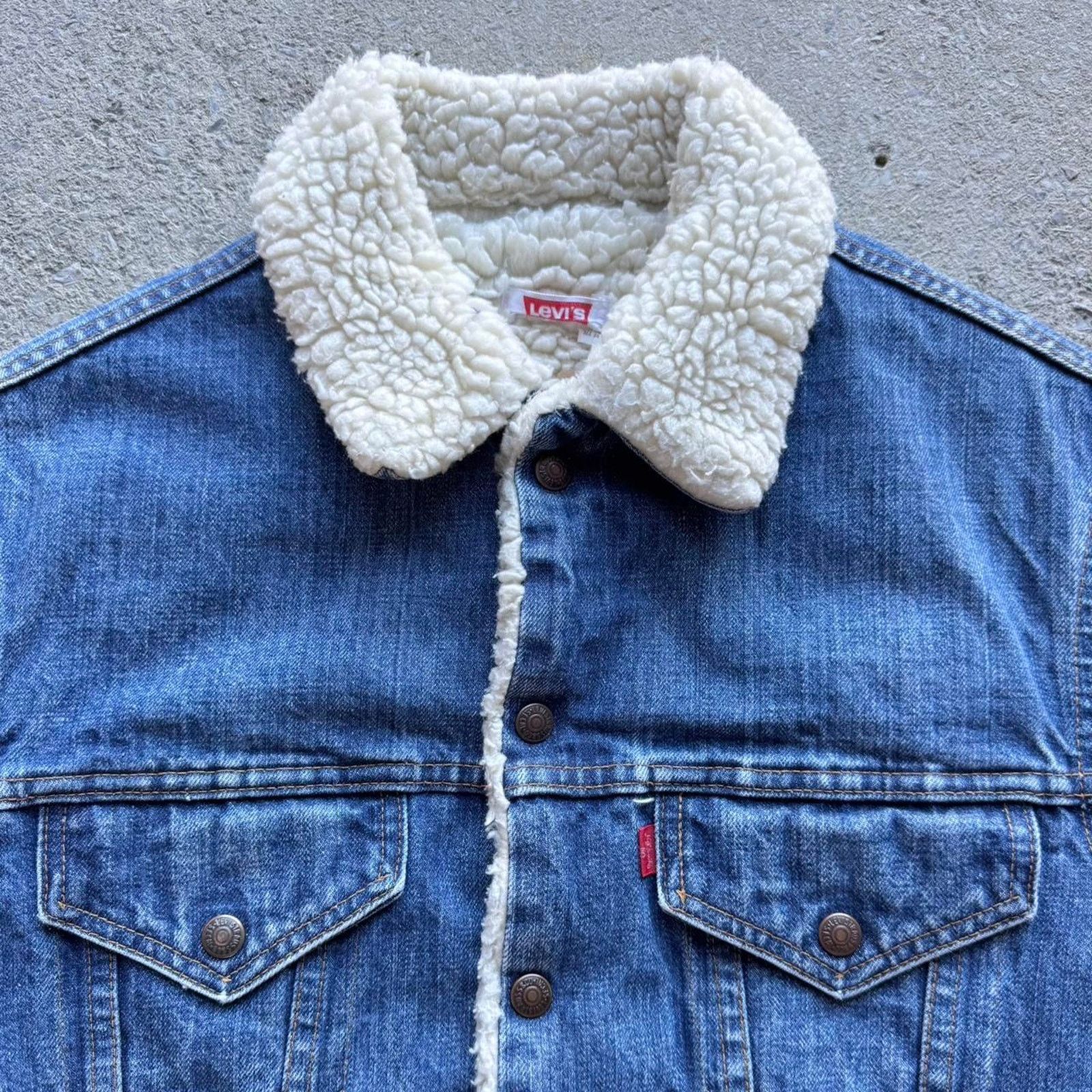 Levi's 80s 90s Levi’s Sherpa Lined Denim Trucker Jacket Size US S / EU 44-46 / 1 - 4 Thumbnail