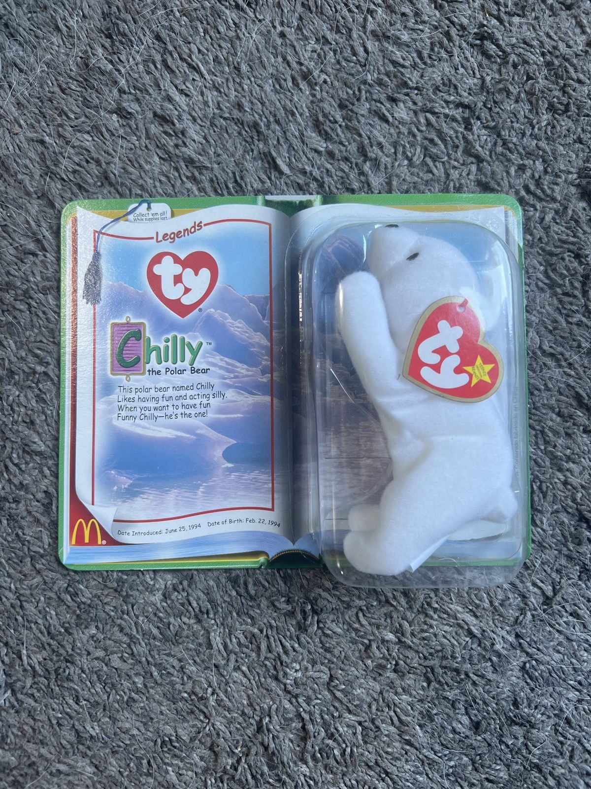Vintage 2000 McDonald’s Ty Chilly The Polar Bear Teenie Beanie Baby Size ONE SIZE - 1 Thumbnail