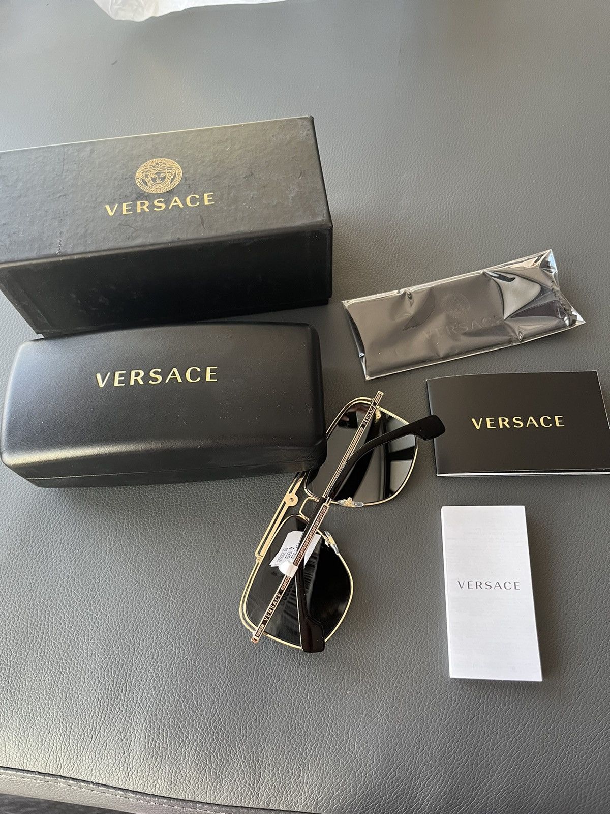Versace Super Runway Rare Brand New Reflective Logo Sunglasses Size ONE SIZE - 10 Thumbnail