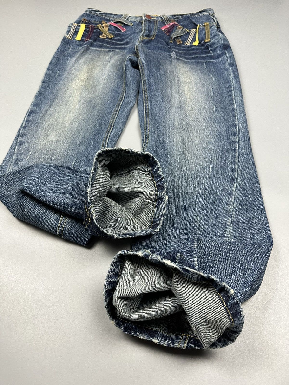 If Six Was Nine × Le Grande Bleu (L.G.B.) Vintage Six Star Iron Co Double Waist Whiskered Jeans Size US 32 / EU 48 - 7 Thumbnail