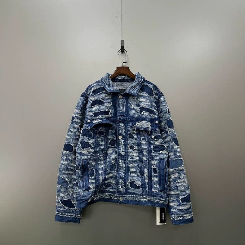 Givenchy Givenchy Big Logo Destroyed Denim Jacket Size US M / EU 48-50 / 2 - 1 Thumbnail